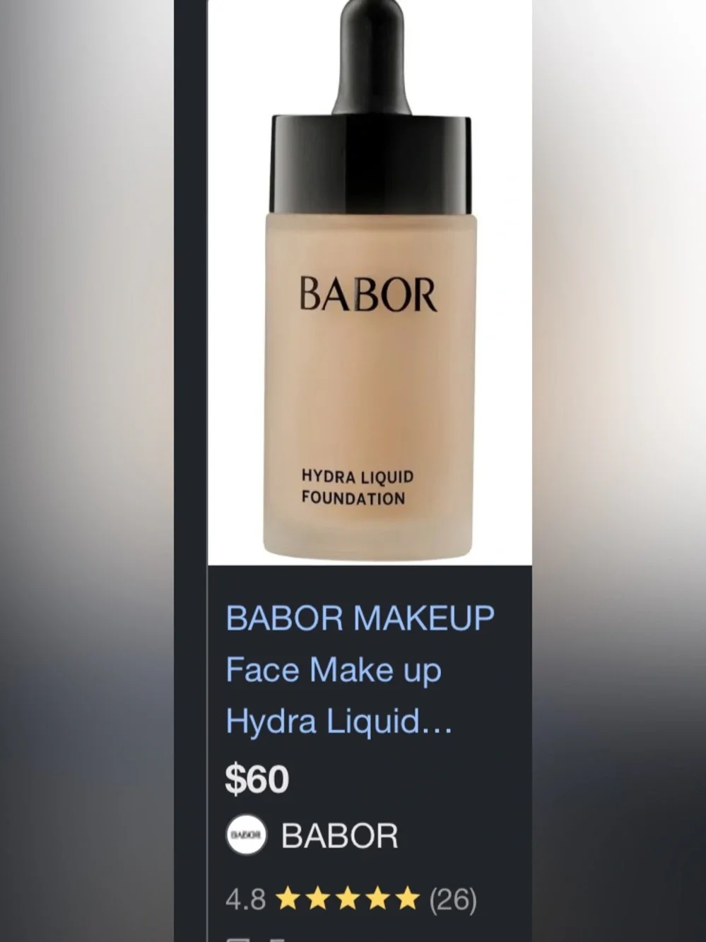 BABOR Hydro Liquid Foundation in 03 Peach Vanilla - Hydrating